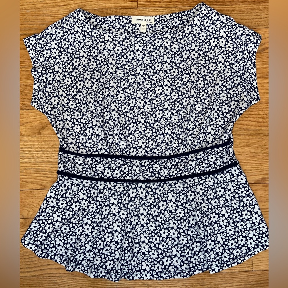 Monteau Floral Peplum Top